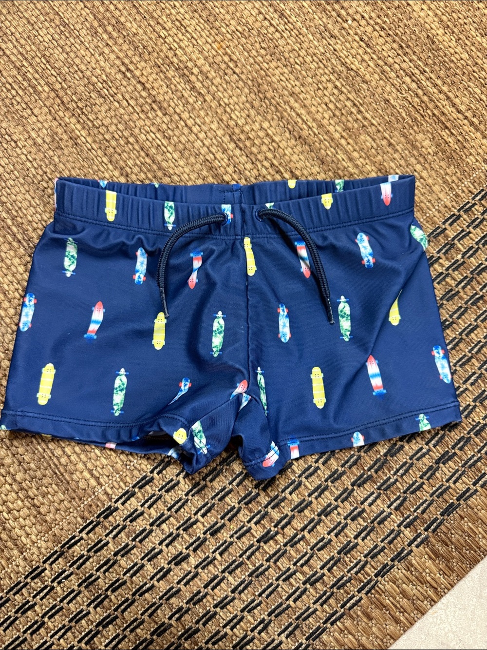 Mayoral Navy Swim Shorts with Multi‑Color Surfboard Motif